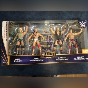 Autographed 2012 HALL OF FAME ELITE FOUR HORSEMAN 4 FIGURE PACK (DAMAGED!!)